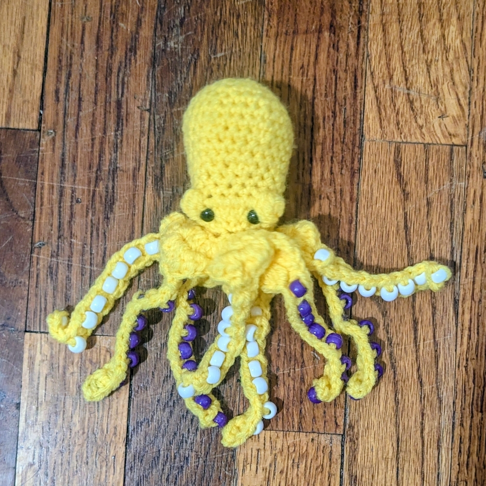 Handmade Yellow Octopus Plush Toy
